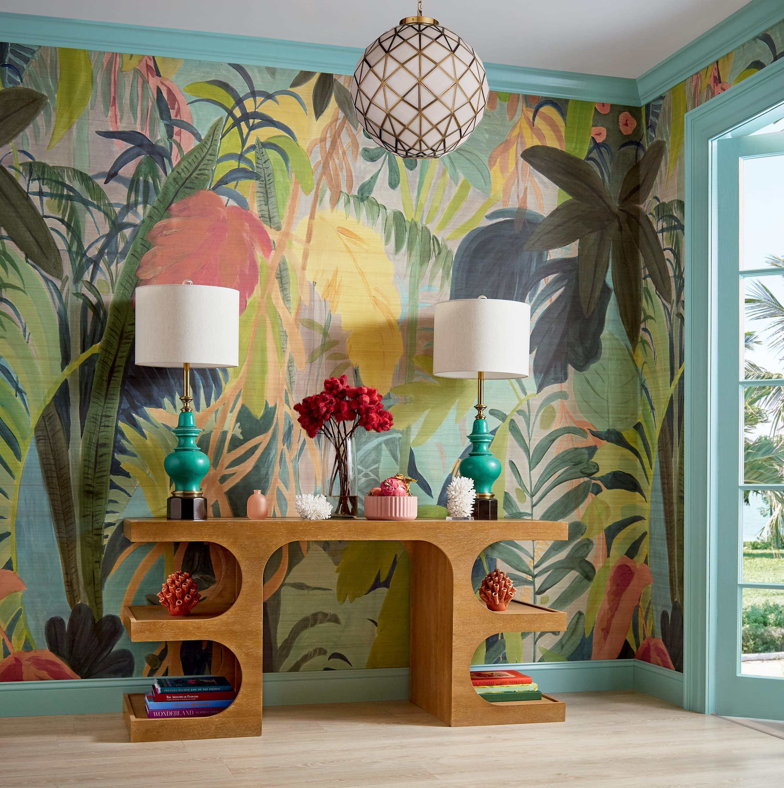 Rainforest Mural wallpaper — tropical botanical panorama